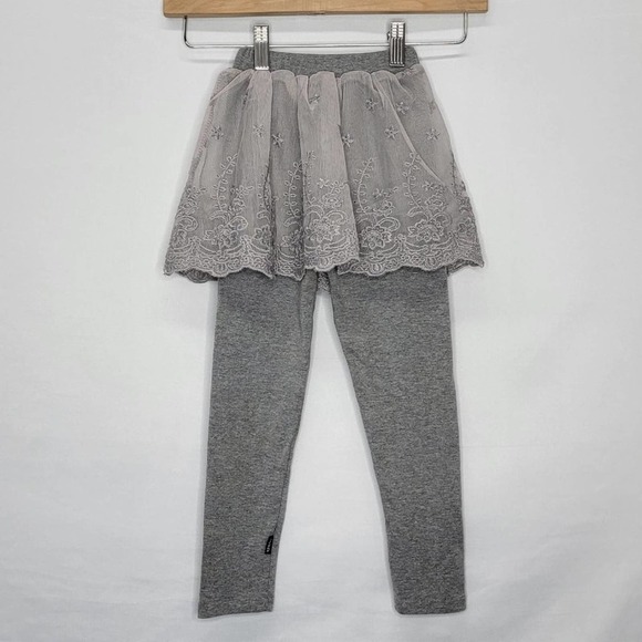 GIRLS grapy legging skirt 2 in 1 pants with lace elastic waist casual leggins - Picture 8 of 11